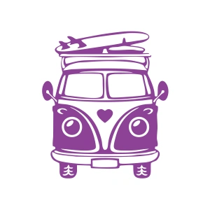 Karavan Araba Sticker  17x17 Cm Mor