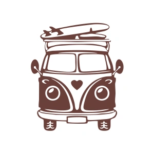 Karavan Araba Sticker  17x17 Cm Kahverengi