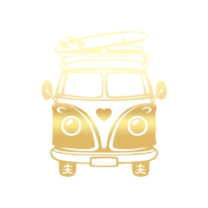 Karavan Araba Sticker  17x17 Cm Gold