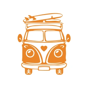 Karavan Araba Sticker  17x17 Cm Turuncu