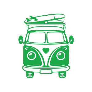 Karavan Araba Sticker  17x17 Cm Yeşil