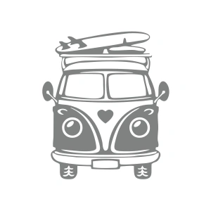 Karavan Araba Sticker  17x17 Cm Gri