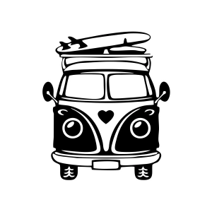 Karavan Araba Sticker  17x17 Cm Siyah