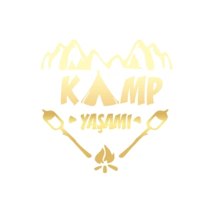 Kamp  Yaşamı Araba Sticker 17x17 Cm Gold
