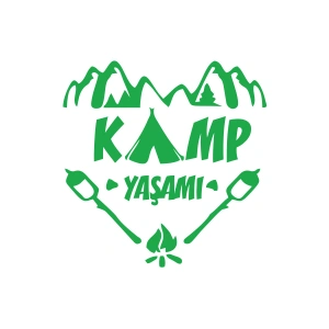 Kamp  Yaşamı Araba Sticker 17x17 Cm Yeşil