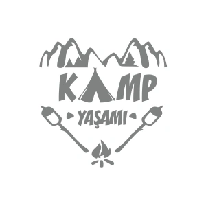 Kamp  Yaşamı Araba Sticker 17x17 Cm Gri