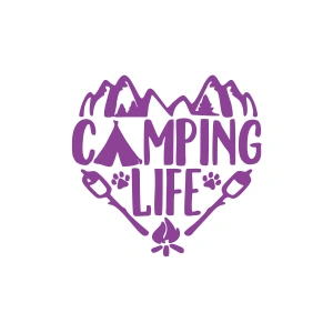 Camping Life Araba Sticker 17x17 Cm Mor