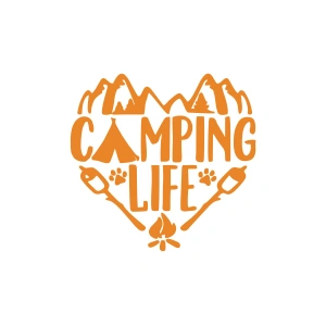Camping Life Araba Sticker 17x17 Cm Turuncu