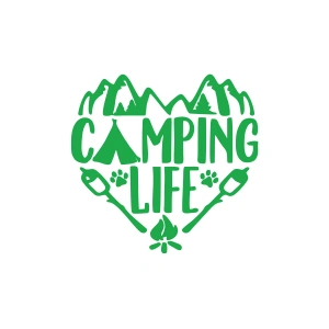 Camping Life Araba Sticker 17x17 Cm Yeşil