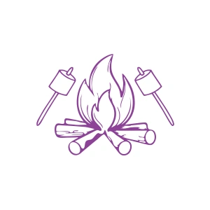 Kamp Ateşi Araba Sticker 17x17 Cm Mor