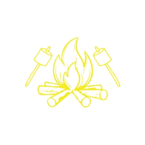 Kamp Ateşi Araba Sticker 17x17 Cm Sarı