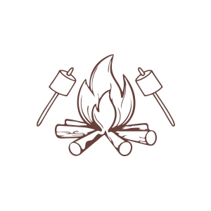 Kamp Ateşi Araba Sticker 17x17 Cm Kahverengi