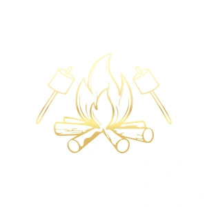 Kamp Ateşi Araba Sticker 17x17 Cm Gold