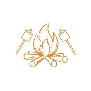 Kamp Ateşi Araba Sticker 17x17 Cm Turuncu