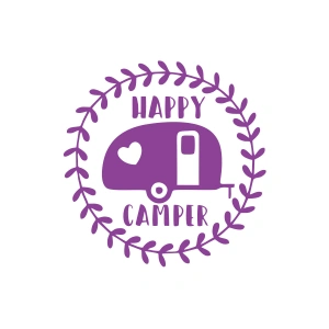 Happy Camper Sticker 17x17 Cm Mor