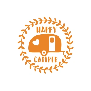 Happy Camper Sticker 17x17 Cm Turuncu