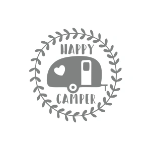 Happy Camper Sticker 17x17 Cm Gri
