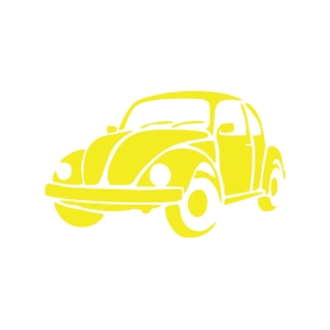 Tosbağa Araba Sticker 17x17 Cm Sarı