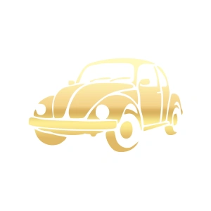 Tosbağa Araba Sticker 17x17 Cm Gold