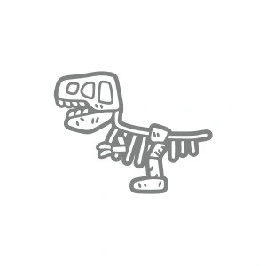 Dinozor Fosil Araba Sticker 17x17 Cm Gri