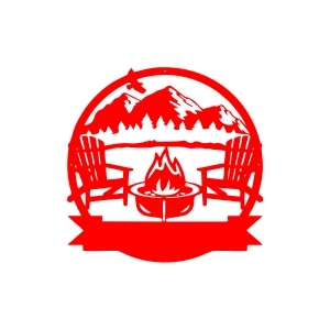 Kamp Araba Stickeri 17x17 Cm Kırmızı