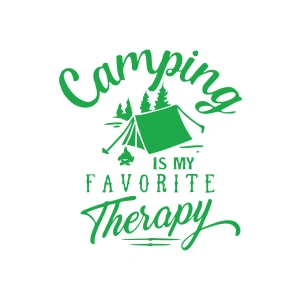 Camp Is My Favorite Therapy Araba Sticker 17x17 Cm Yeşil