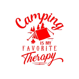 Camp Is My Favorite Therapy Araba Sticker 17x17 Cm Kırmızı