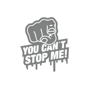 You Cant Stop Me Araba Sticker 17x17 Cm Gri
