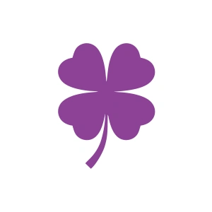 Dört Yaprak Yonca Araba Sticker 17x17 Cm Mor