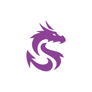 Ejderha Silüet Sticker 17x17 Cm Mor