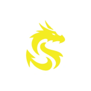 Ejderha Silüet Sticker 17x17 Cm Sarı