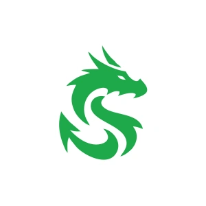 Ejderha Silüet Sticker 17x17 Cm Yeşil