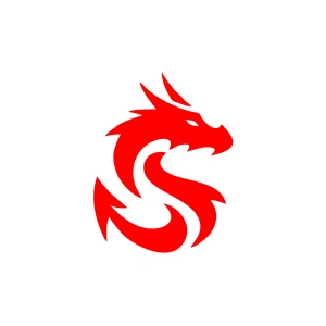 Ejderha Silüet Sticker 17x17 Cm Kırmızı