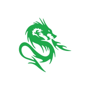 Kızgın Ejderha Araba Sticker 17x17 Cm Yeşil