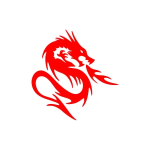 Kızgın Ejderha Araba Sticker 17x17 Cm Kırmızı