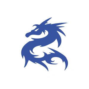 Ejderha Araba Sticker 17x17 Cm Mavi