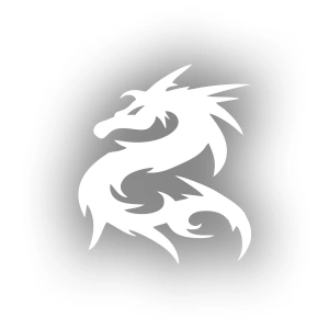 Ejderha Araba Sticker 17x17 Cm Beyaz