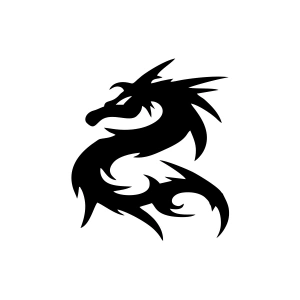 Ejderha Araba Sticker 17x17 Cm Siyah