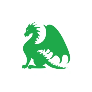 Oturan Ejderha Araba Sticker 17x17 Cm Yeşil