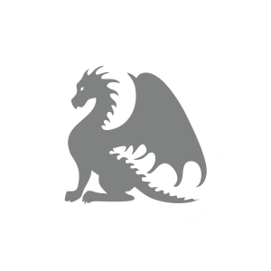 Oturan Ejderha Araba Sticker 17x17 Cm Gri