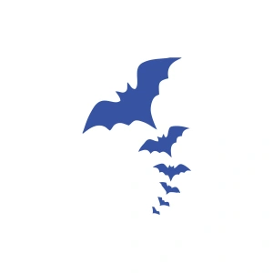 Uçan Yarasalar Araba Sticker 17x17 Cm Mavi