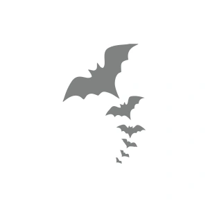Uçan Yarasalar Araba Sticker 17x17 Cm Gri