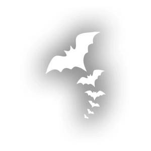 Uçan Yarasalar Araba Sticker 17x17 Cm Beyaz