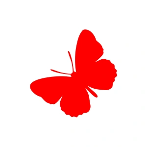 Kelebek Araba Sticker 17x17 Cm Kırmızı