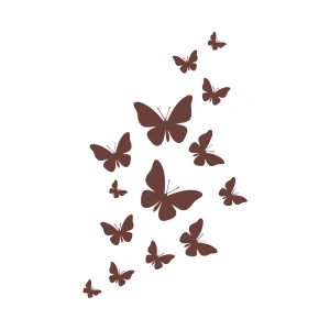 Uçan Kelebekler Araba Sticker  17x17 Cm Kahverengi