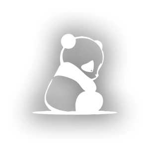 Üzgün Panda Araba Sticker 17x17 Cm Beyaz