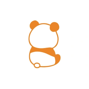 Küsmüş Panda Araba Sticker 17x17 Cm Turuncu