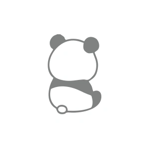 Küsmüş Panda Araba Sticker 17x17 Cm Gri