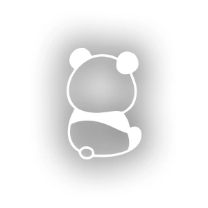 Küsmüş Panda Araba Sticker 17x17 Cm Beyaz