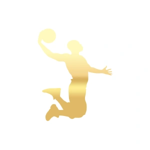 Basketbol Oynayan Adam Araba Sticker 17x17 Cm Gold